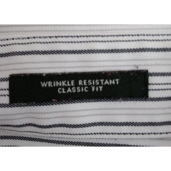 Eddie Bauer Wrinkle Restistant Classic Fit Men's Gray Stiped Shirt Size 2XL - Picture 4 of 6